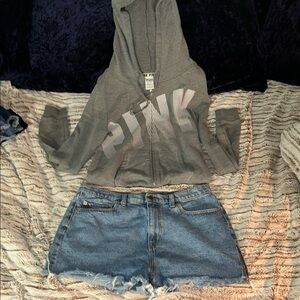 PINK Victoria's Secret Charcoal Hoodie